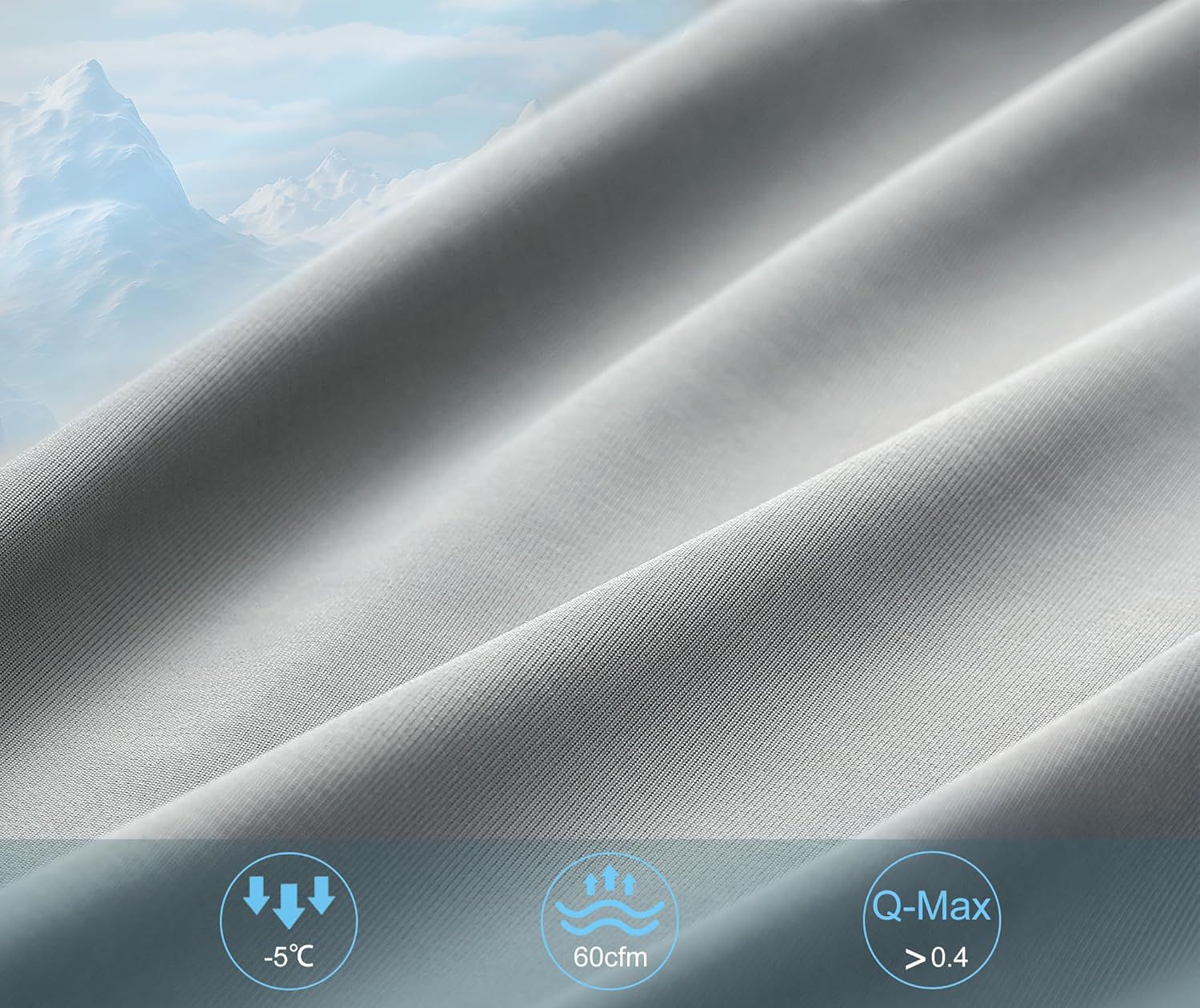 Koc chłodzący ACCURATEX 140×200 cm lekki oddychający Q-Max >0,45