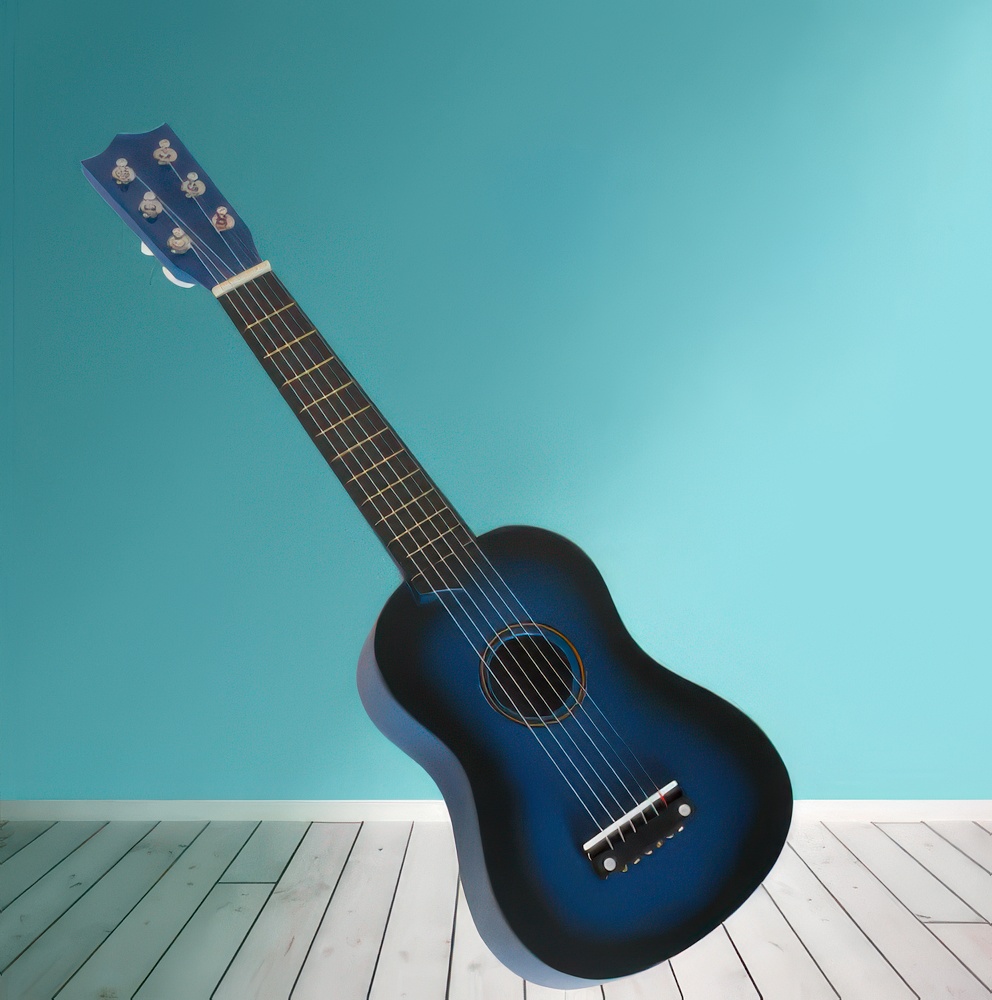 Gitalele niebieskie 6-strunowa mini gitara hybryda ukulele podróżna hit