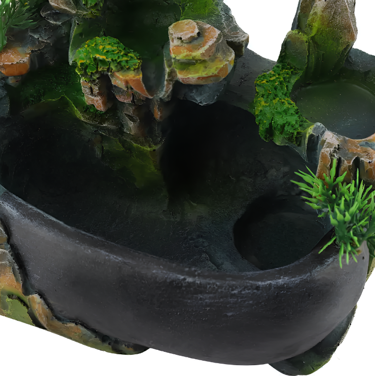 Stołowy wodospad Bonsai Feng Shui RESTEQ z oświetleniem i mgłą