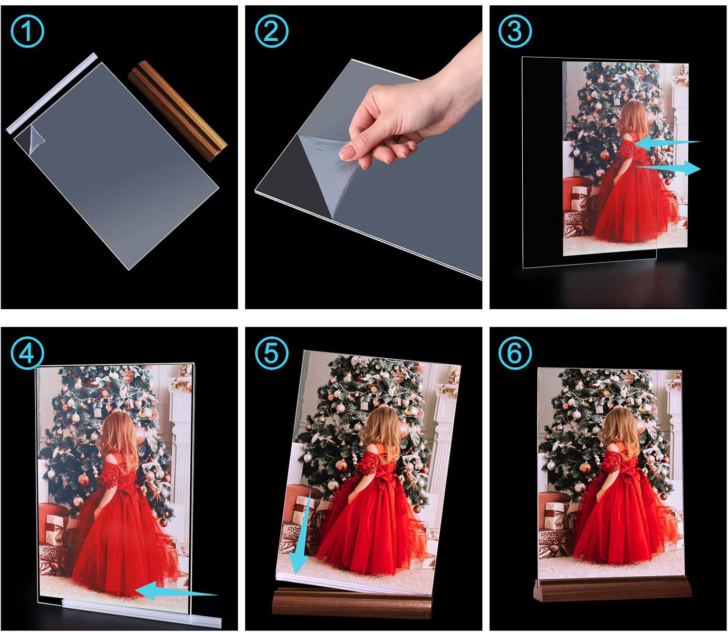 Uchwyt na tabliczki akrylowy stojak na menu A4 Srvnpioy zestaw 8 sztuk