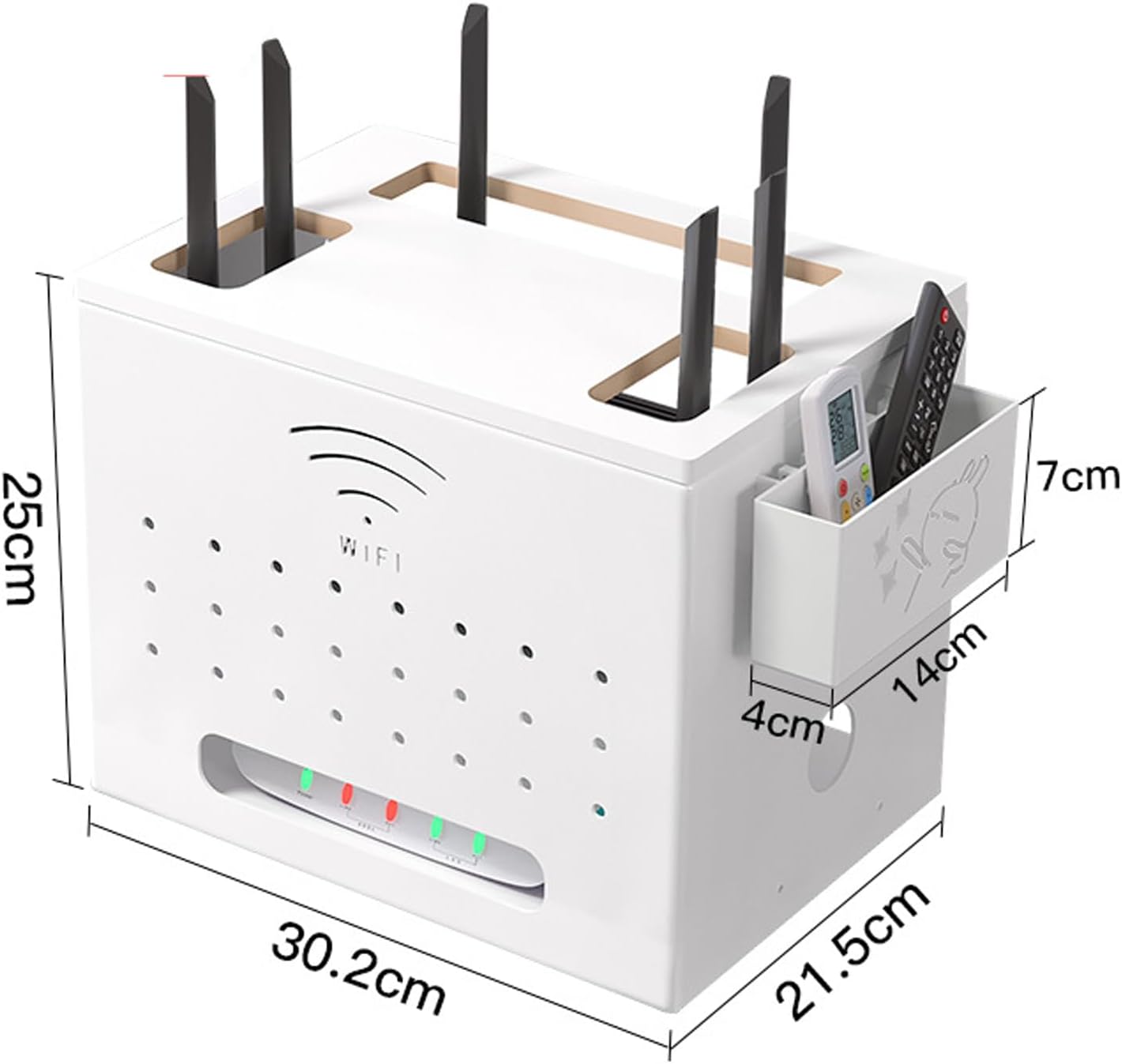 Skrzynka na router i modem Catekro z zarządzaniem kablami biała