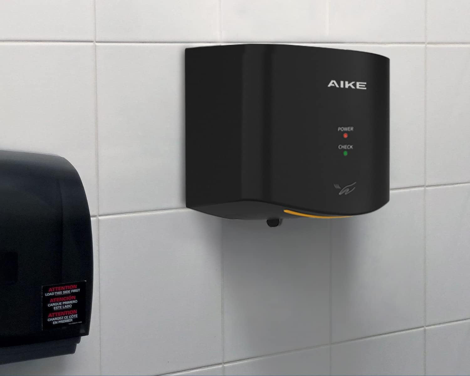 Suszarka do rąk AIKE Air Wiper, 220 V, 1400 W, czarna, Używany