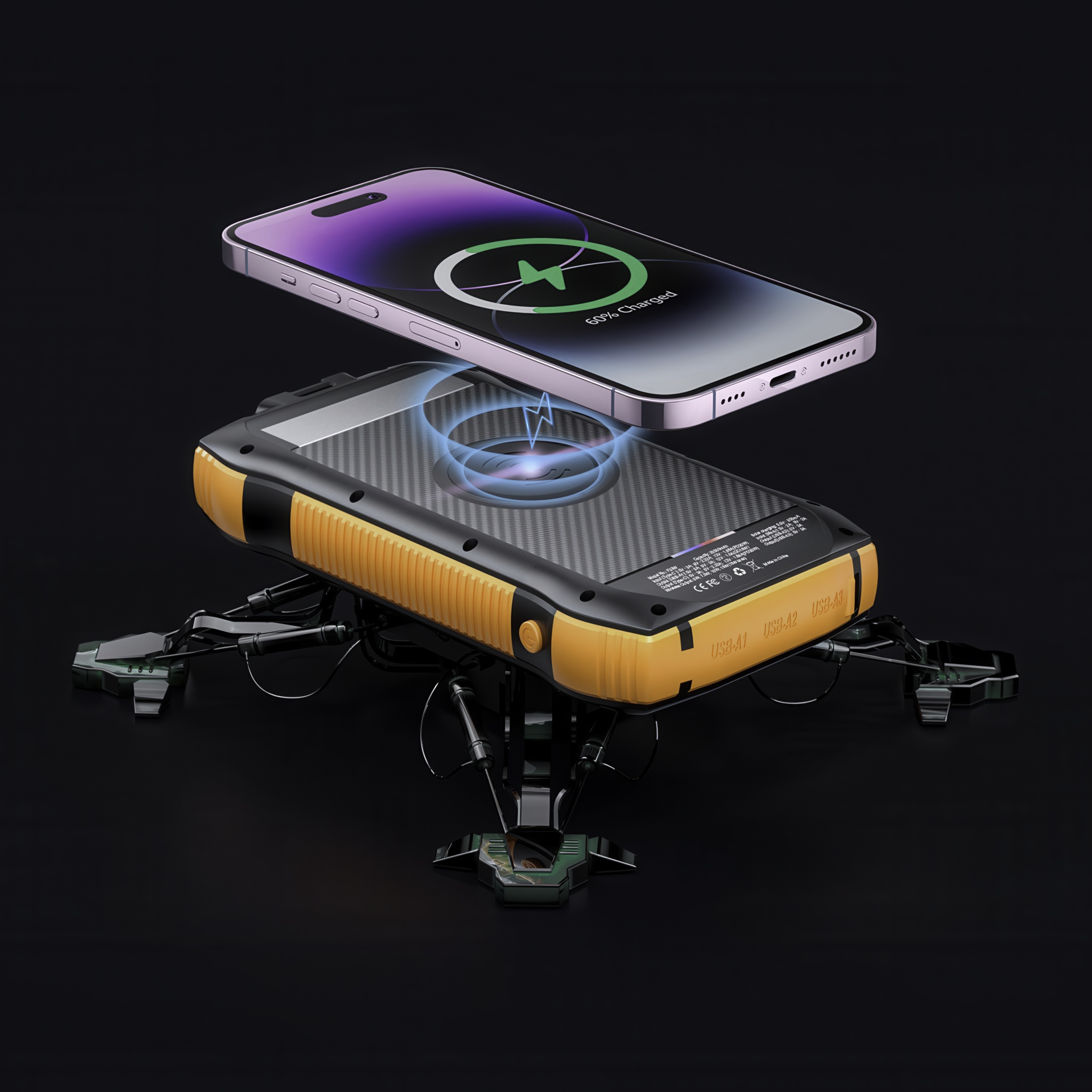 Powerbank solarny Promate SolarTank-20PDQi 20000mAh z latarką do podróży