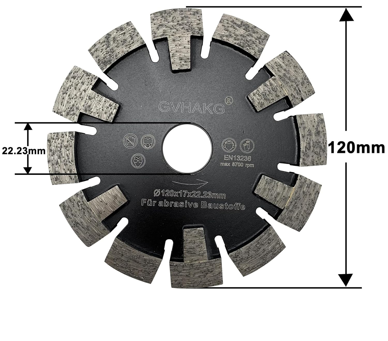 Frez diamentowy GVHAKG Tuck Point 120 x 17 x 12 x 22,23 mm