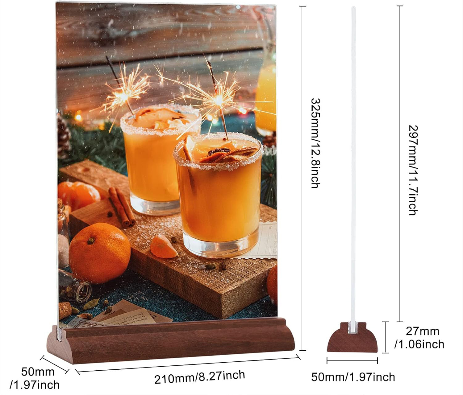 Uchwyt na tabliczki akrylowy stojak na menu A4 Srvnpioy zestaw 8 sztuk