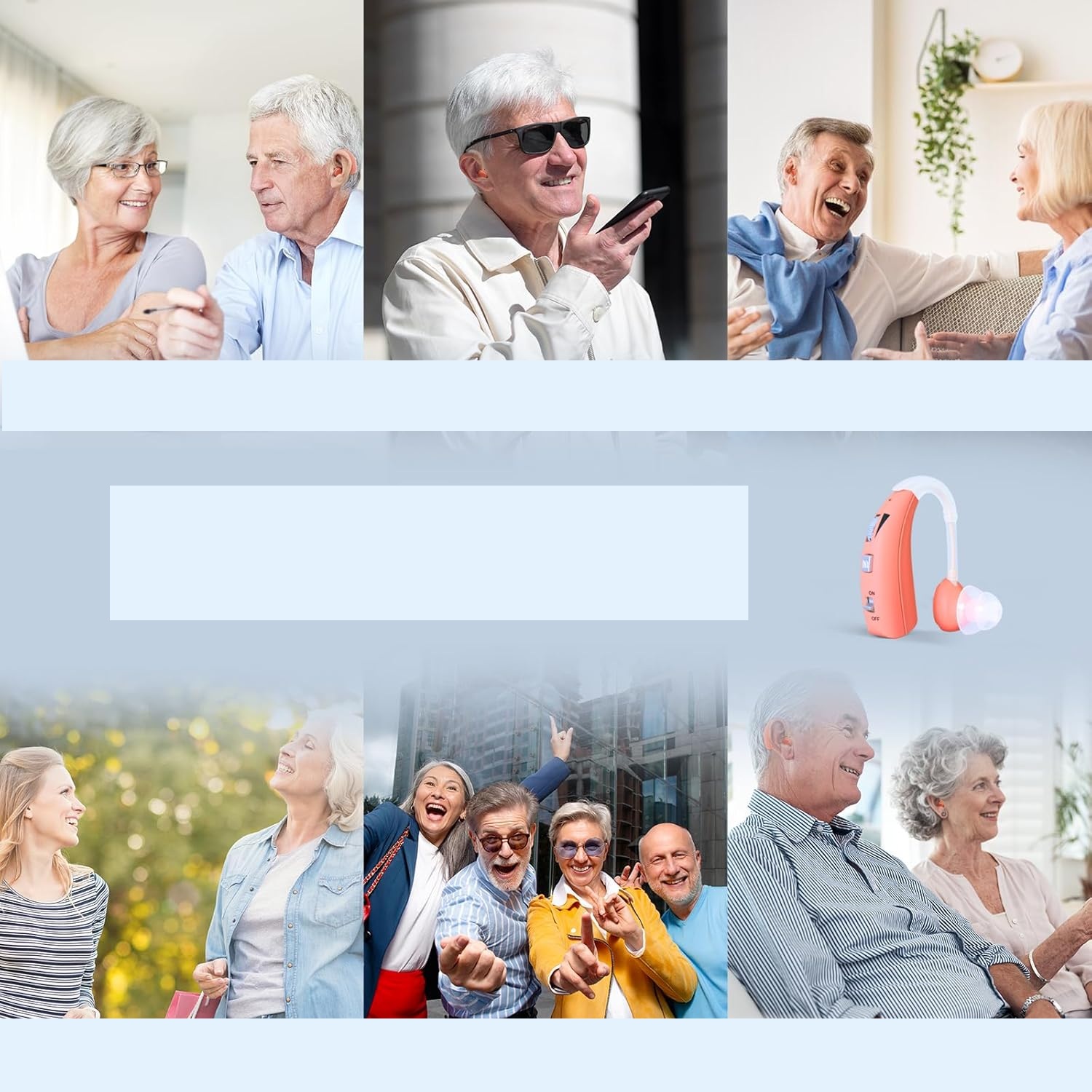 Aparat słuchowy Britzgo VHP-1301 ładowalny 40h pracy pomarańczowy