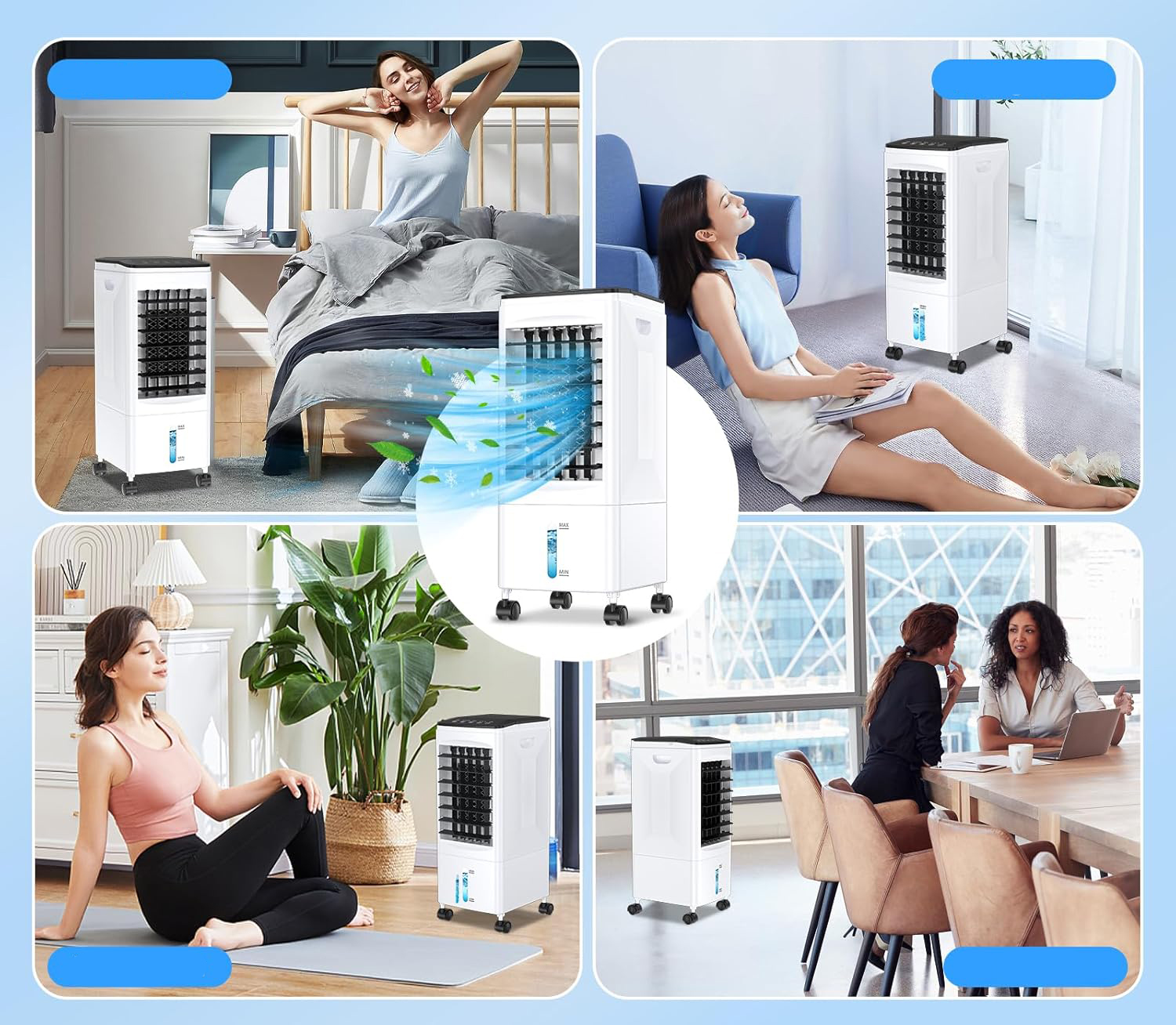 UŻYWANE Klimatyzator przenośny wodny 60W bez rury 6L z pilotem i timerem 7h