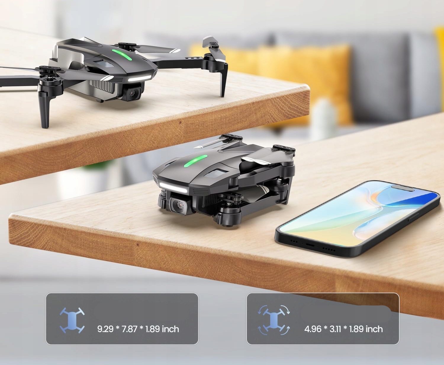 Mini dron DEERC D70 z kamerą HD 1080P dla dzieci, 2 baterie POWYSTAWOWY