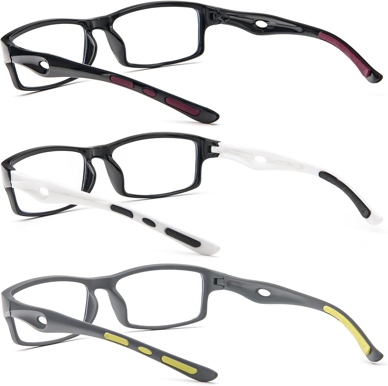 Okulary do czytania i komputera +3.00 KoKoBin TR90 antyblue zestaw 3szt