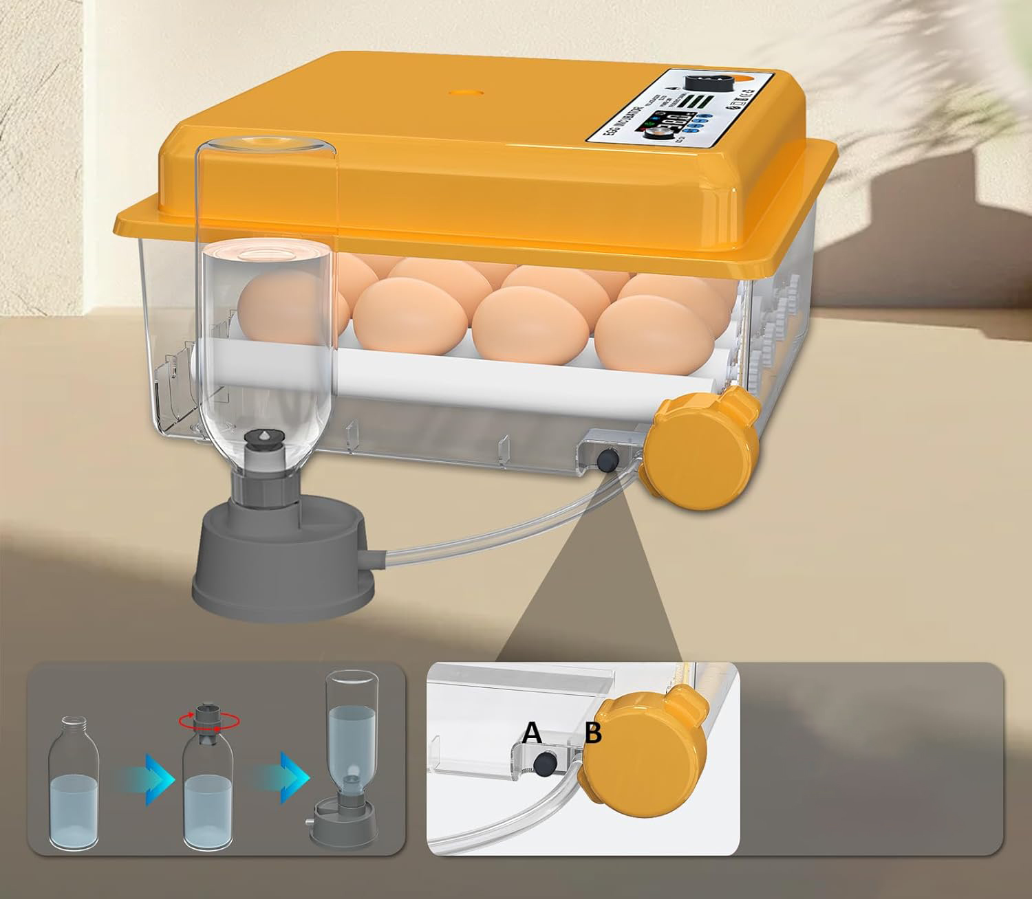 Inkubator automatycznydo jaj Chalixion FT16 regulacja temp. obrót LED woda