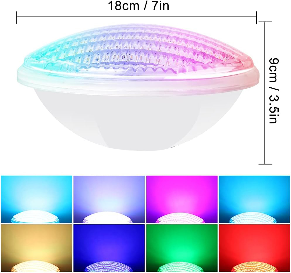 Lampa LED Kingwen 40W RGBW IP68 12V do basenu i akwarium zanurzeniowa