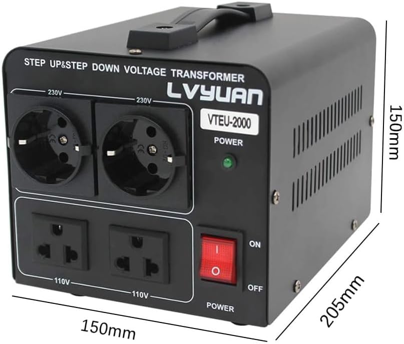 Konwerter napięcia 2000 VA 110V transformator pierścieniowy VTEU-2000 IEC