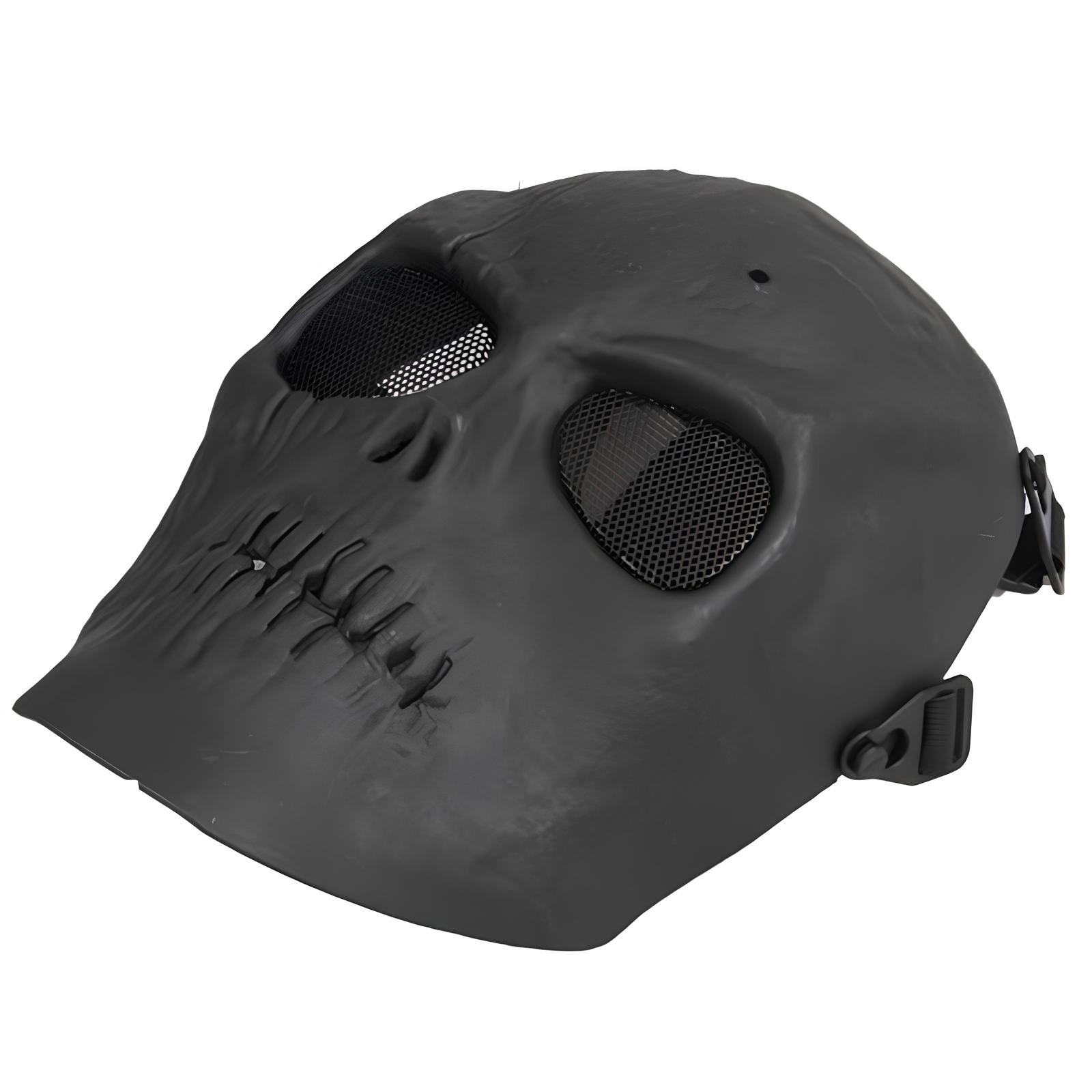 Czarna maska-sh helmet RESTEQ do airsoftu i motocykli na Halloween