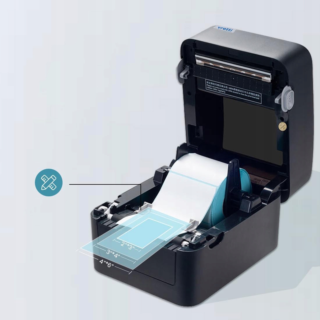 Drukarka etykiet kurierskich Vretti termodrukarka etykiet 4x6''