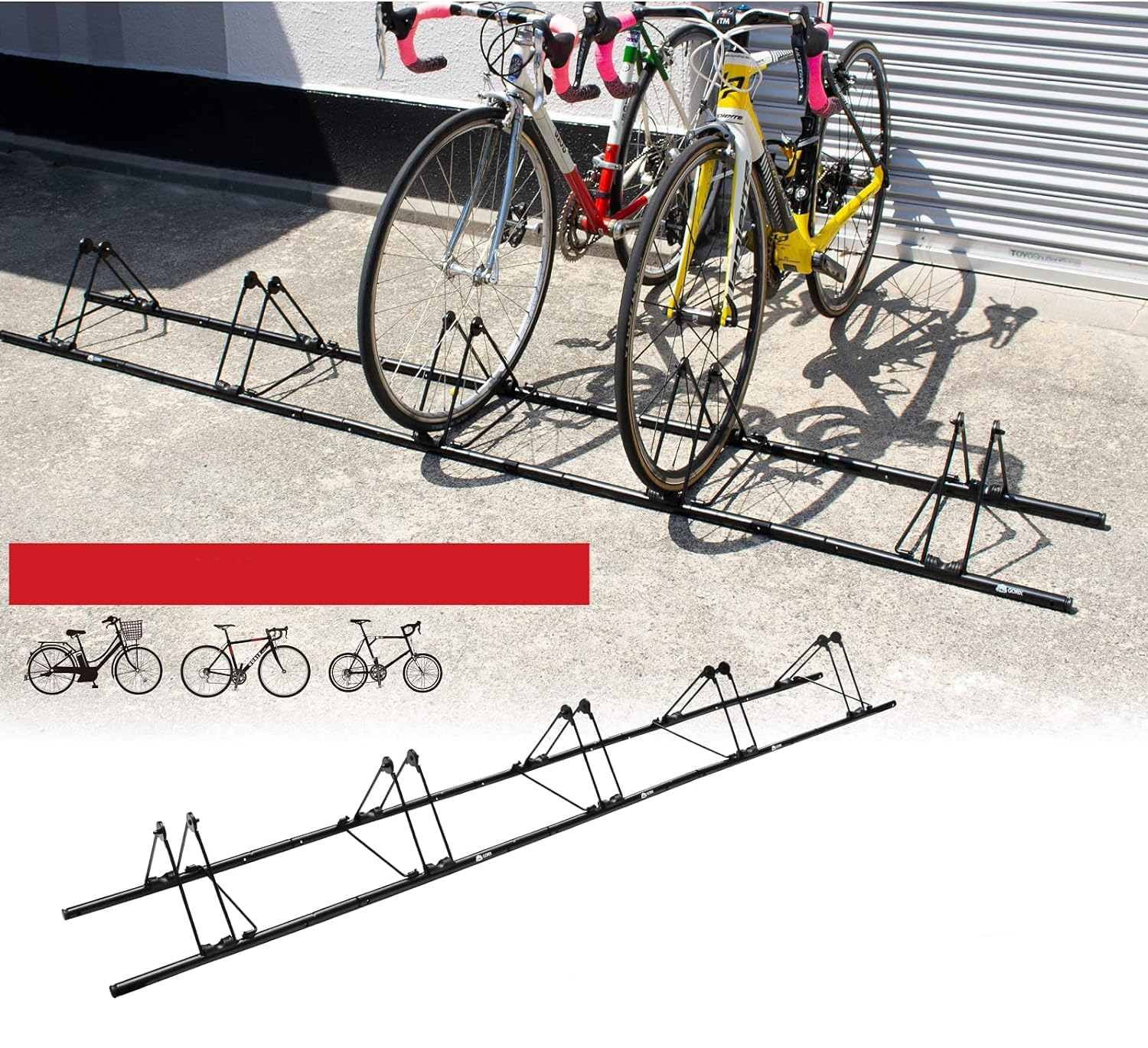 Stojak rowerowy na 3/5 rowerów GORIX GX-319S-5 regulowany stojak podłogowy