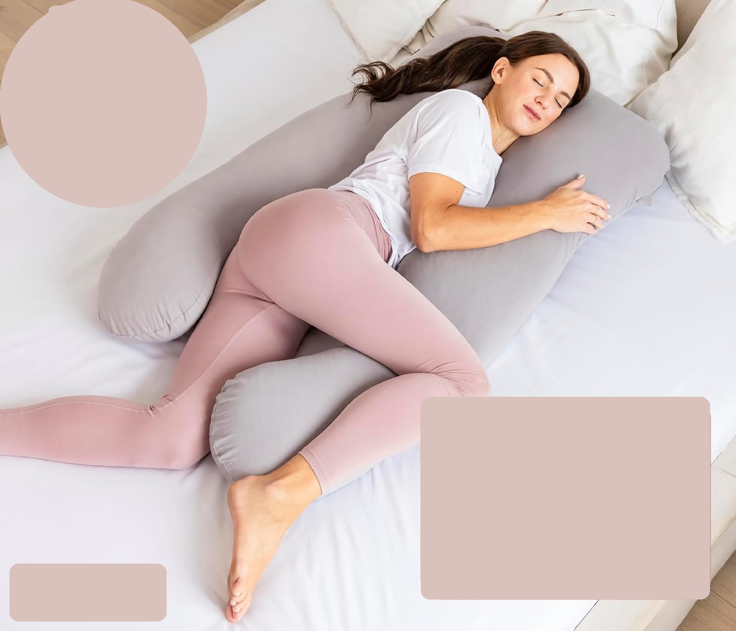 Poduszka ciążowa i do karmienia mimi kalu memory foam z maską do spania