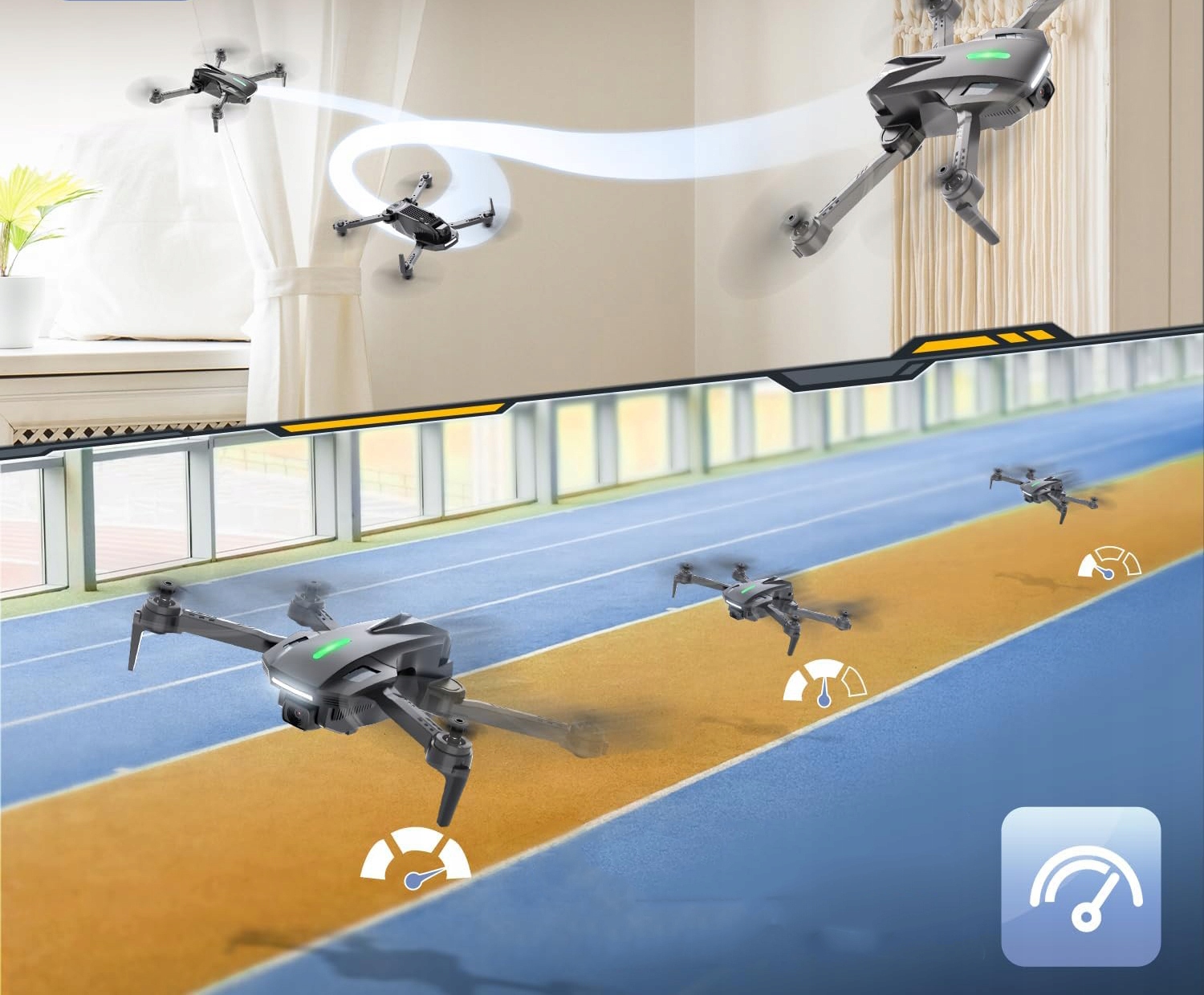 Mini dron DEERC D70 z kamerą HD 1080P dla dzieci, 2 baterie POWYSTAWOWY