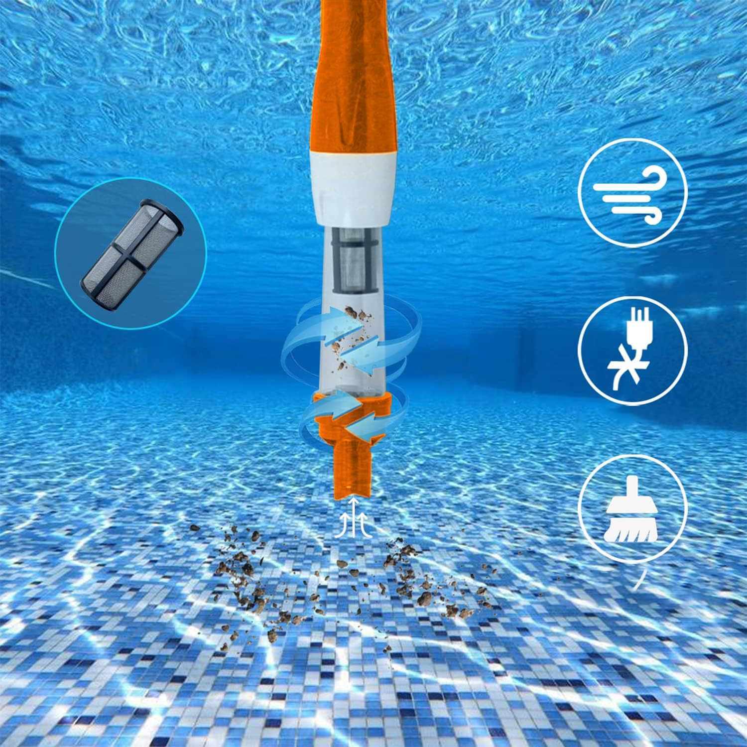 UŻYWANE Odkurzacz basenowy 3w1 PoolyPoly 1814 bezprzewodowy ręczny