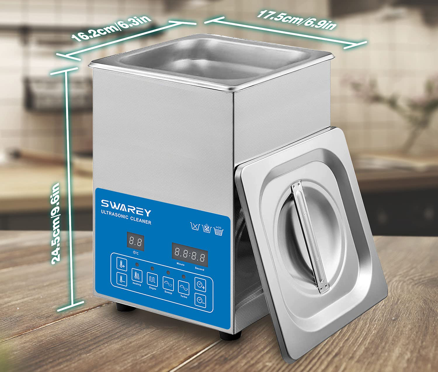 Myjka ultradźwiękowa Swarey 2,5L z podgrzewaczem timer i 40kHz POWYSTAWOWY