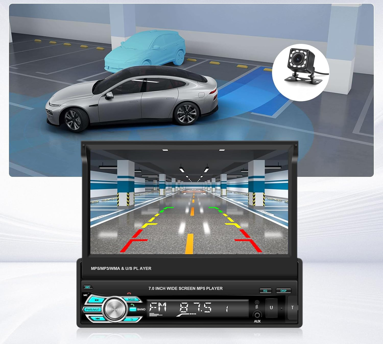 UŻYWANE Radio samochodowe Inefala 45W z Bluetooth i tunerem FM nowoczesny