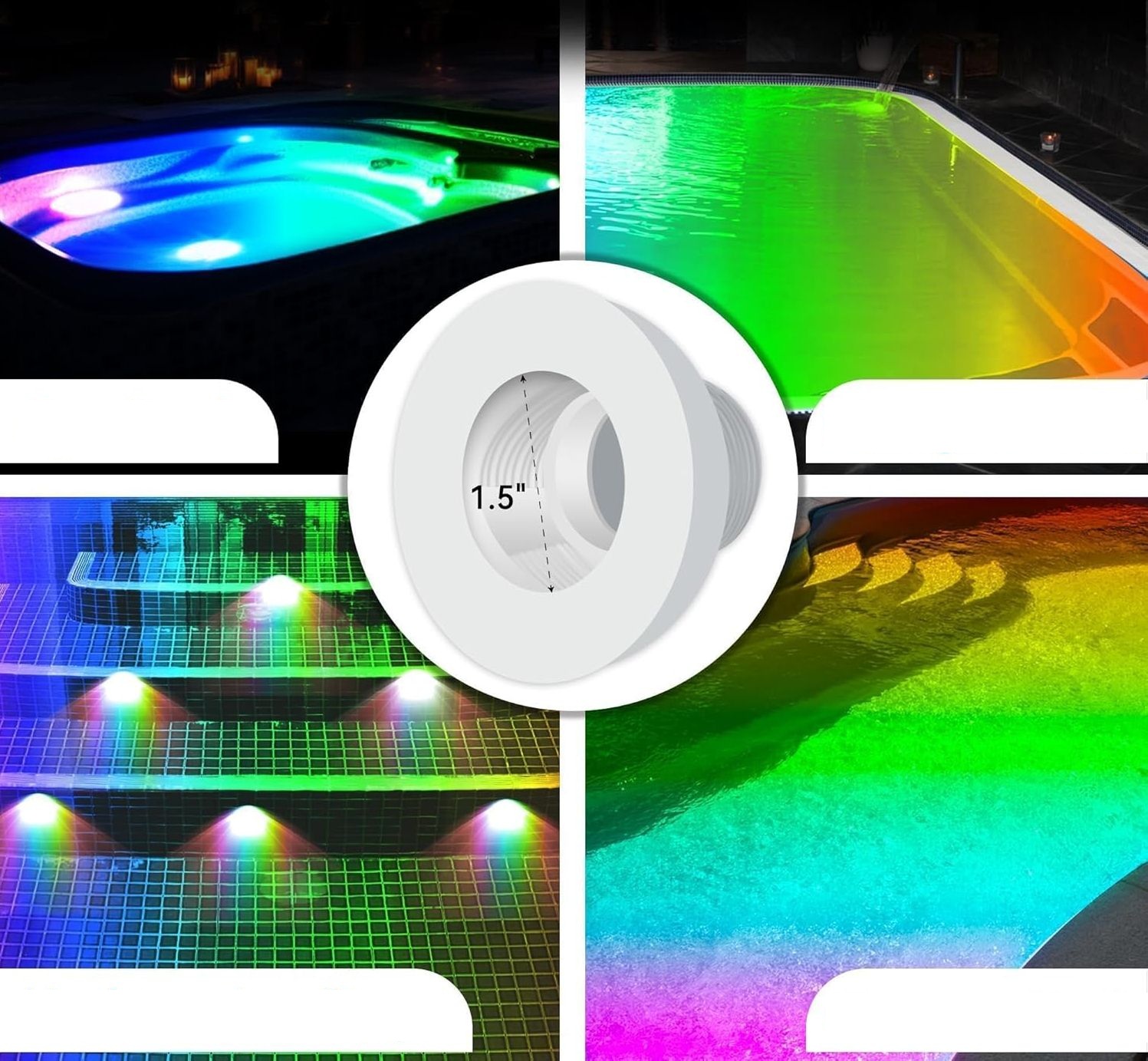 NIEKOMPLETNY Lampa basenowa mini LED LyLmLe PL06-CS6W(A)-D 6W RGB 2 szt.
