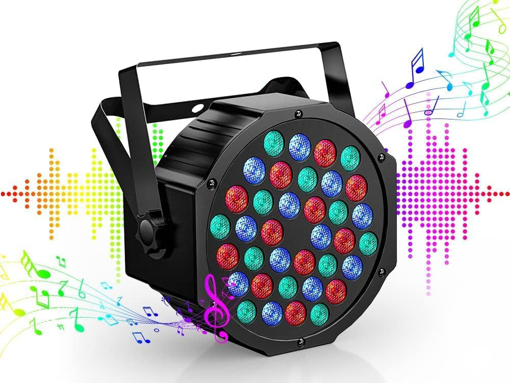 Lampy LED Disco RGB ZQ01104 oświetlenie dyskotekowe 7 trybów zestaw 4 szt.