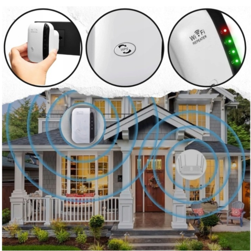 Repeater Wi-Fi wzmacniacz sygnału do 2500 sq.ft dla 45+ urządzeń