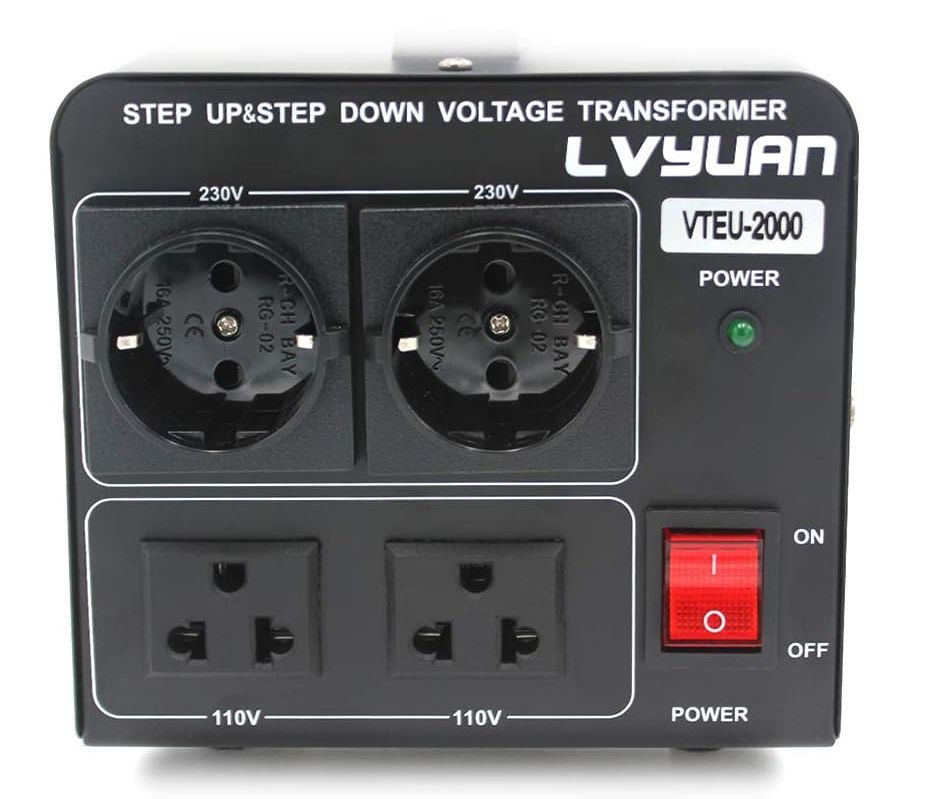 Konwerter napięcia 2000 VA 110V transformator pierścieniowy VTEU-2000 IEC