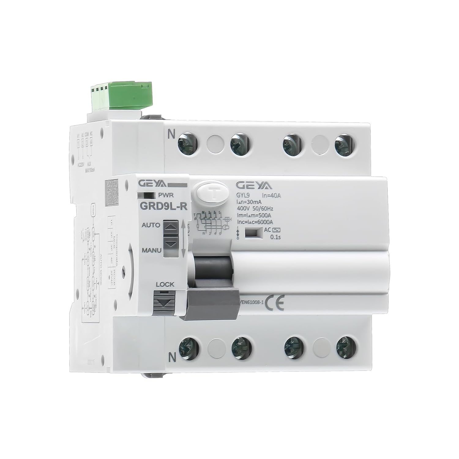 Wyłącznik różnicowoprądowy GEYA 6KA RCCB samoczynny 4P 40A 30mA AC220V