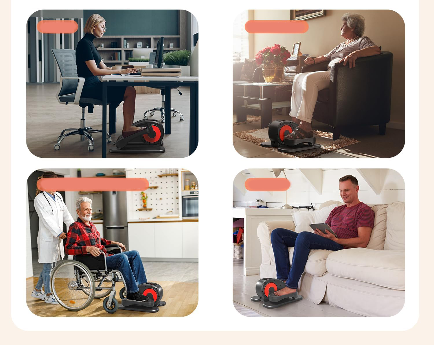 Rower rotor stacjonarny treningowy mini HOFTME eliptyczny z wyświetlaczem