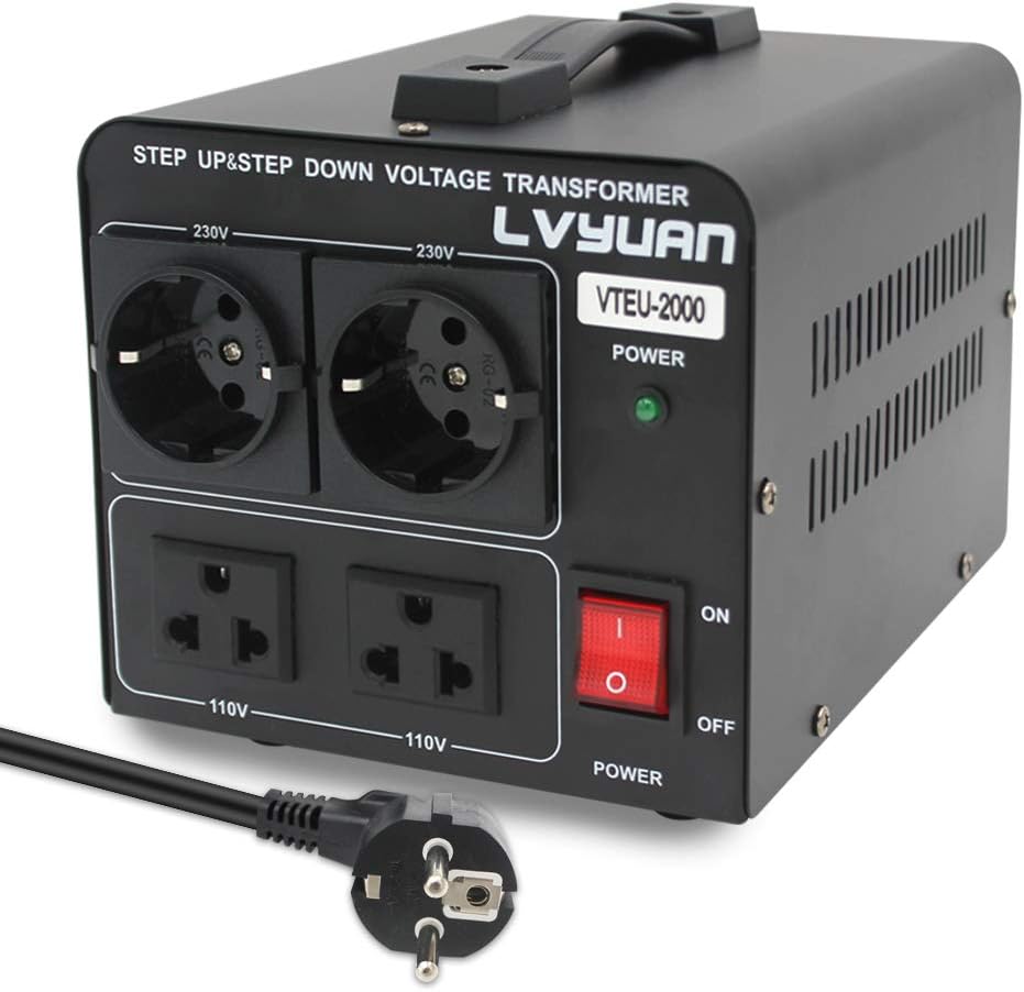 Konwerter napięcia 2000 VA 110V transformator pierścieniowy VTEU-2000 IEC