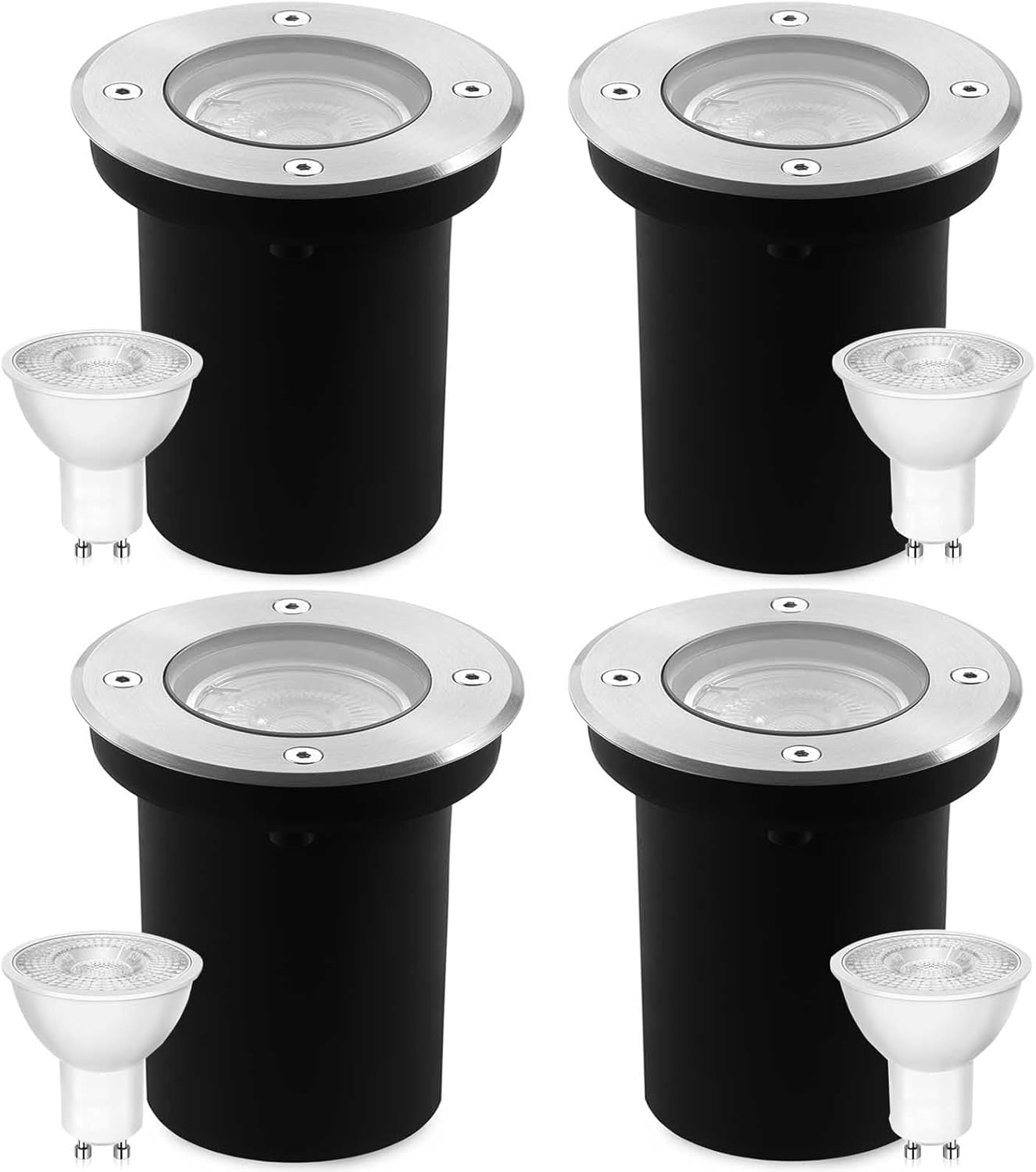 Reflektory podłogowe Goodia 4 szt. GU10 IP67 regulowane 3 W ciepłe białe
