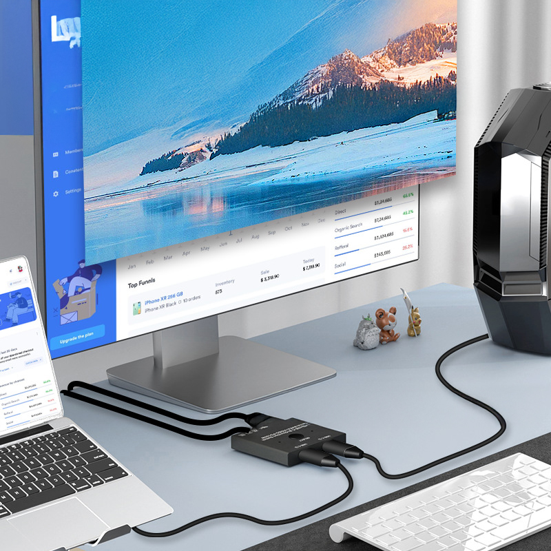 Przełącznik Type-C KVM2 3.1 Thunderbolt 3 2 wejścia 1 wyjście model AB201