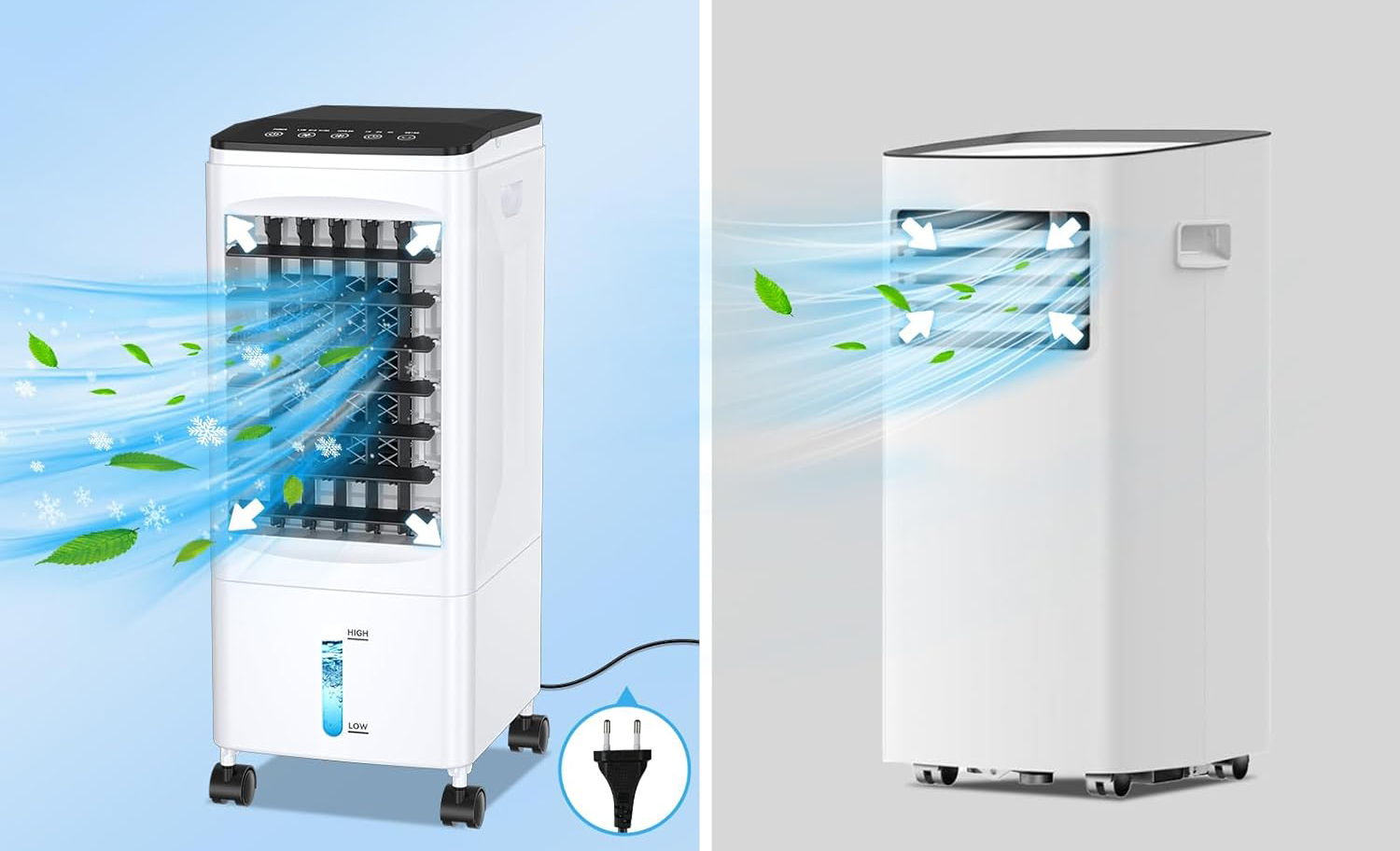 UŻYWANE Klimatyzator przenośny wodny 60W bez rury 6L z pilotem i timerem 7h
