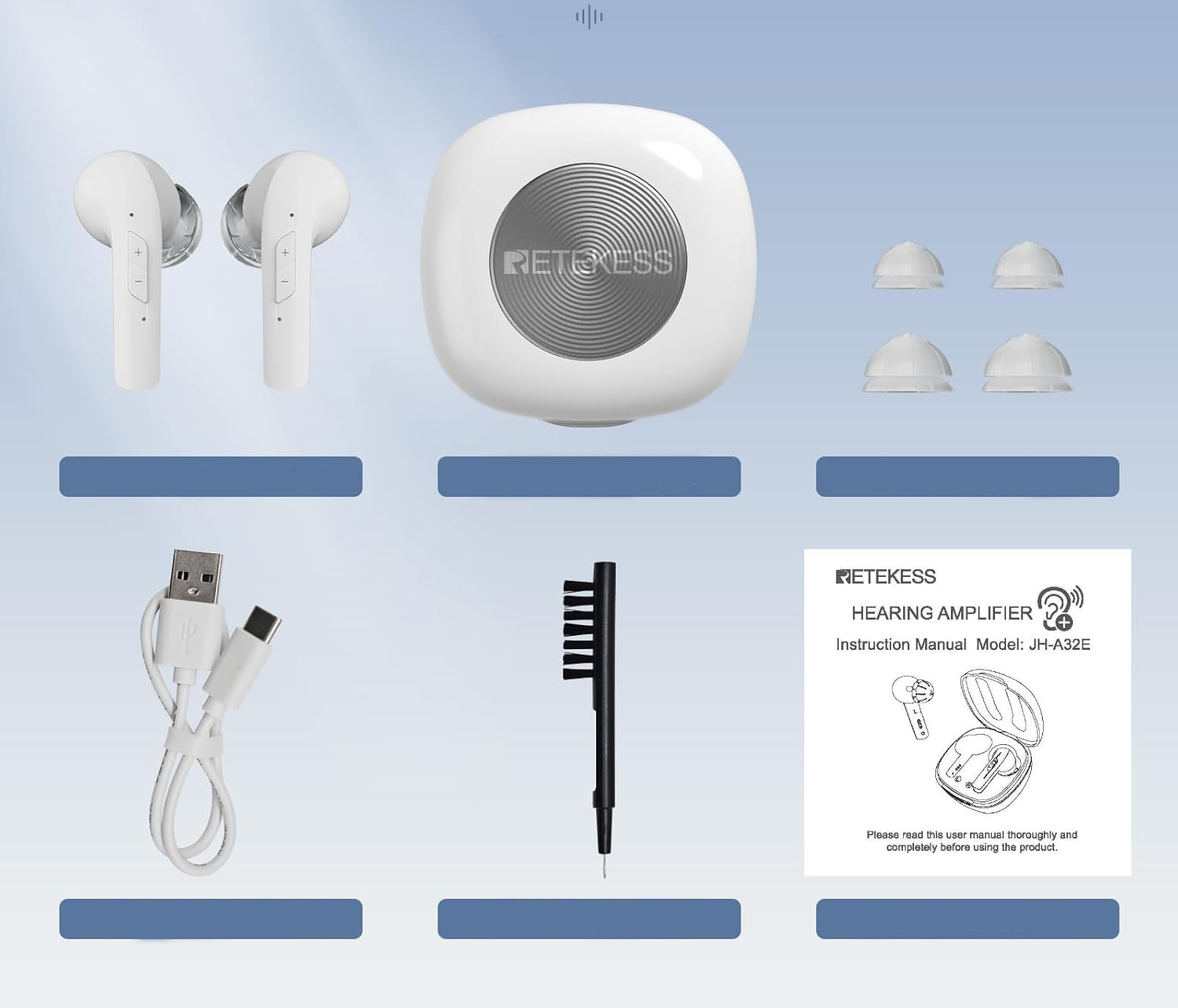 Aparat słuchowy wzmacniacz słuchu Retekess JH-A32E 16 kanałów APP