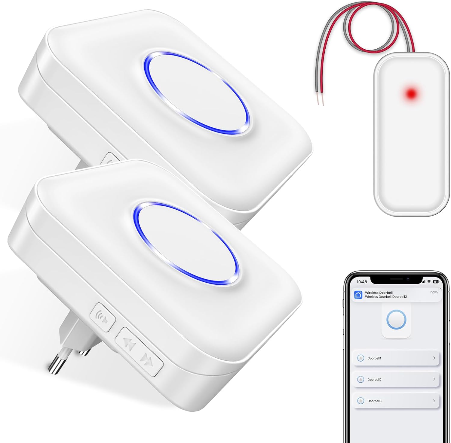 Zestaw przedłużacza bezprzewodowego do dzwonka BITIWEND 6 32V DC 3V WLAN