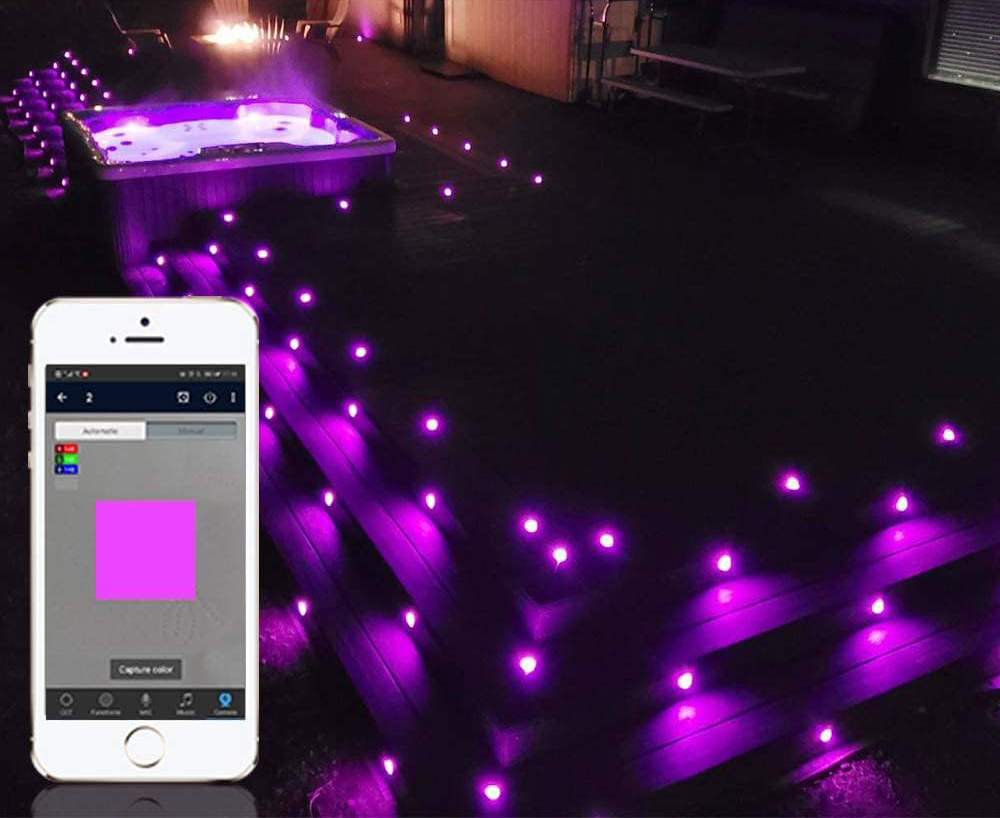 UŻYWANE Lampki tarasowe WiFi SUBOSI RGB LED 45mm IP67 z Alexa 10 szt