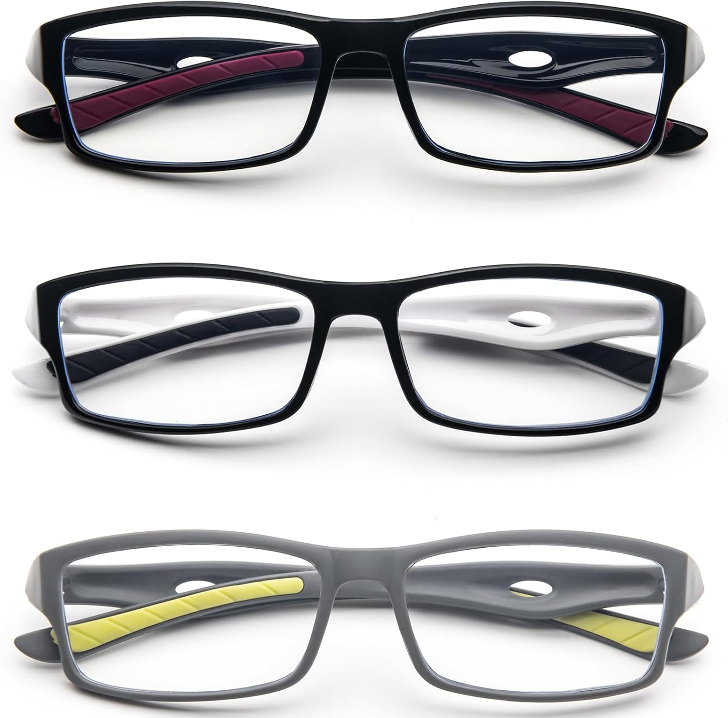 Okulary do czytania i komputera +3.00 KoKoBin TR90 antyblue zestaw 3szt