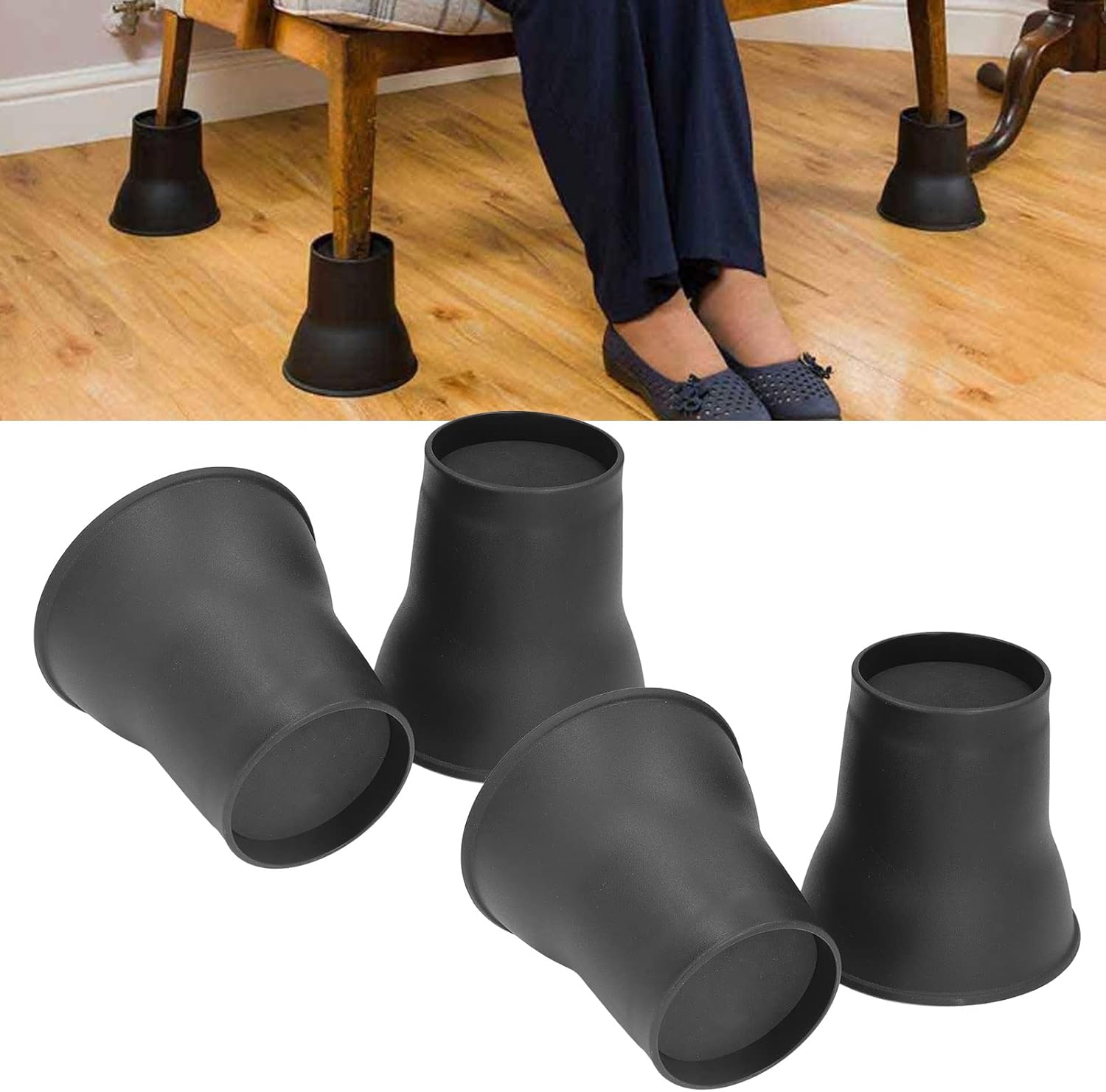 Podnośniki do mebli plplaaoo 6 cali do podnoszenia łóżka sofy 4 szt. czarne