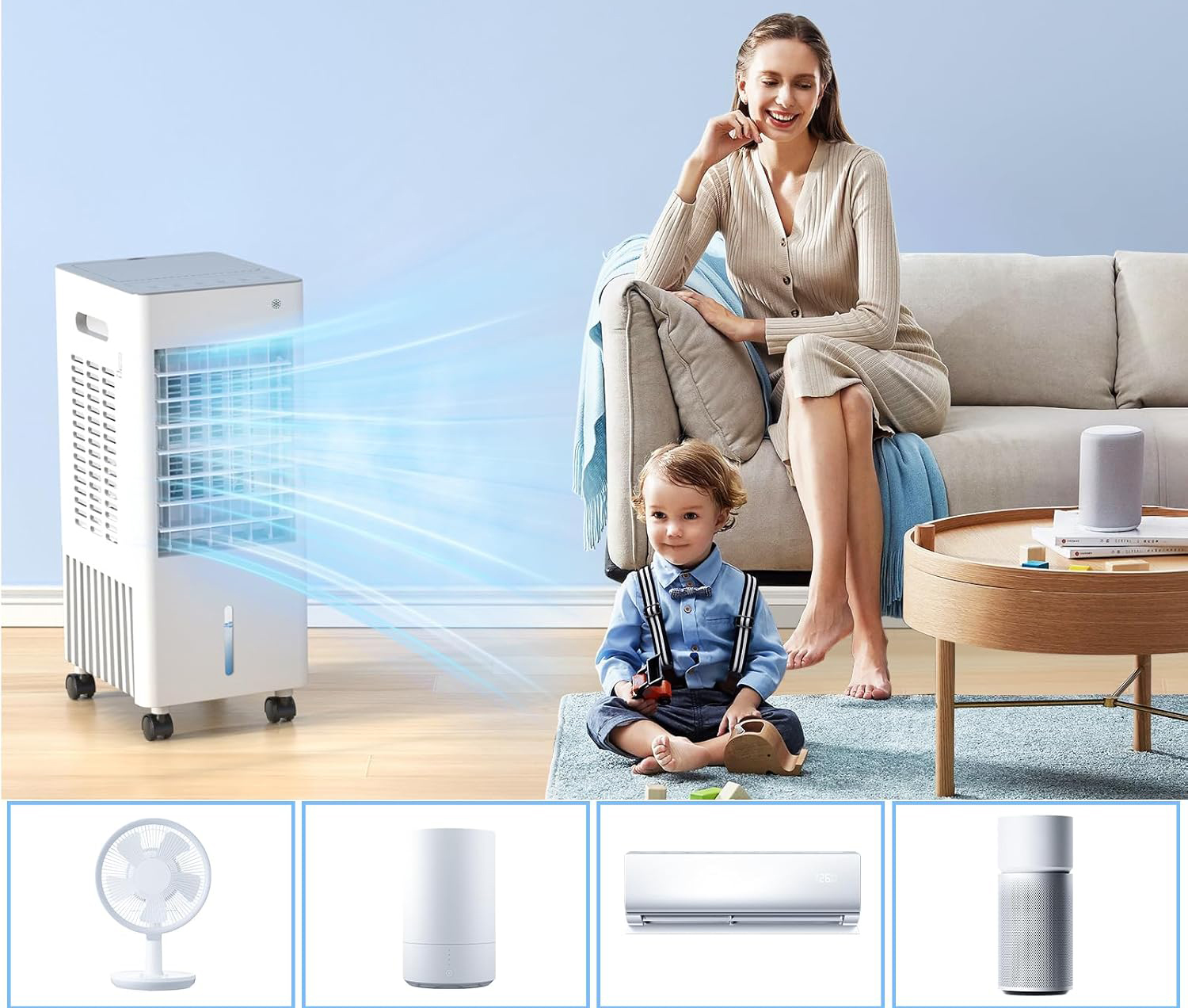 Klimatyzator przenośny 4w1 A++ Eysddifr YZ-1000R (z defektem)