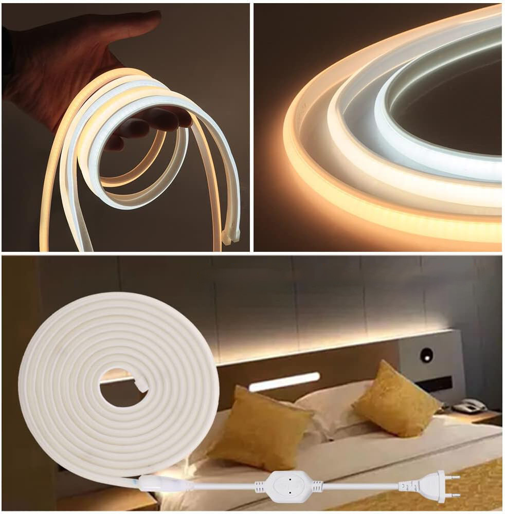 UŻYWANE Taśma LED XUNATA 20m 220V COB IP65 ciepła biała 288 LED/m