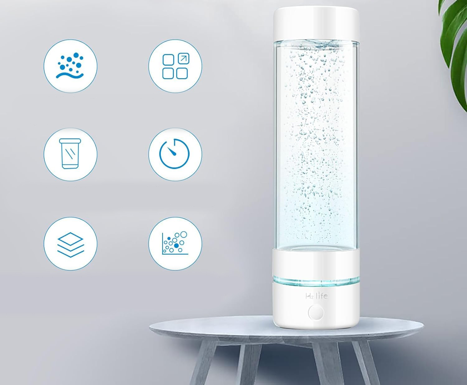 Generator wody wodorowej H2 Life, butelka BPA Free, jonizator SPE PEM