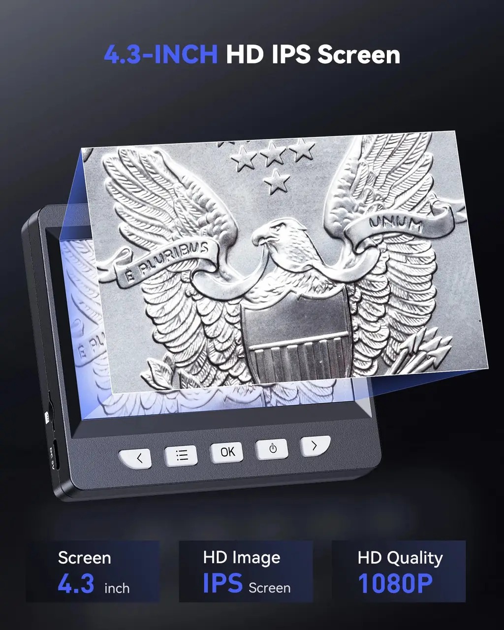 Elektroniczny mikroskop USB z ekranem LCD i zoomem 50-1000x