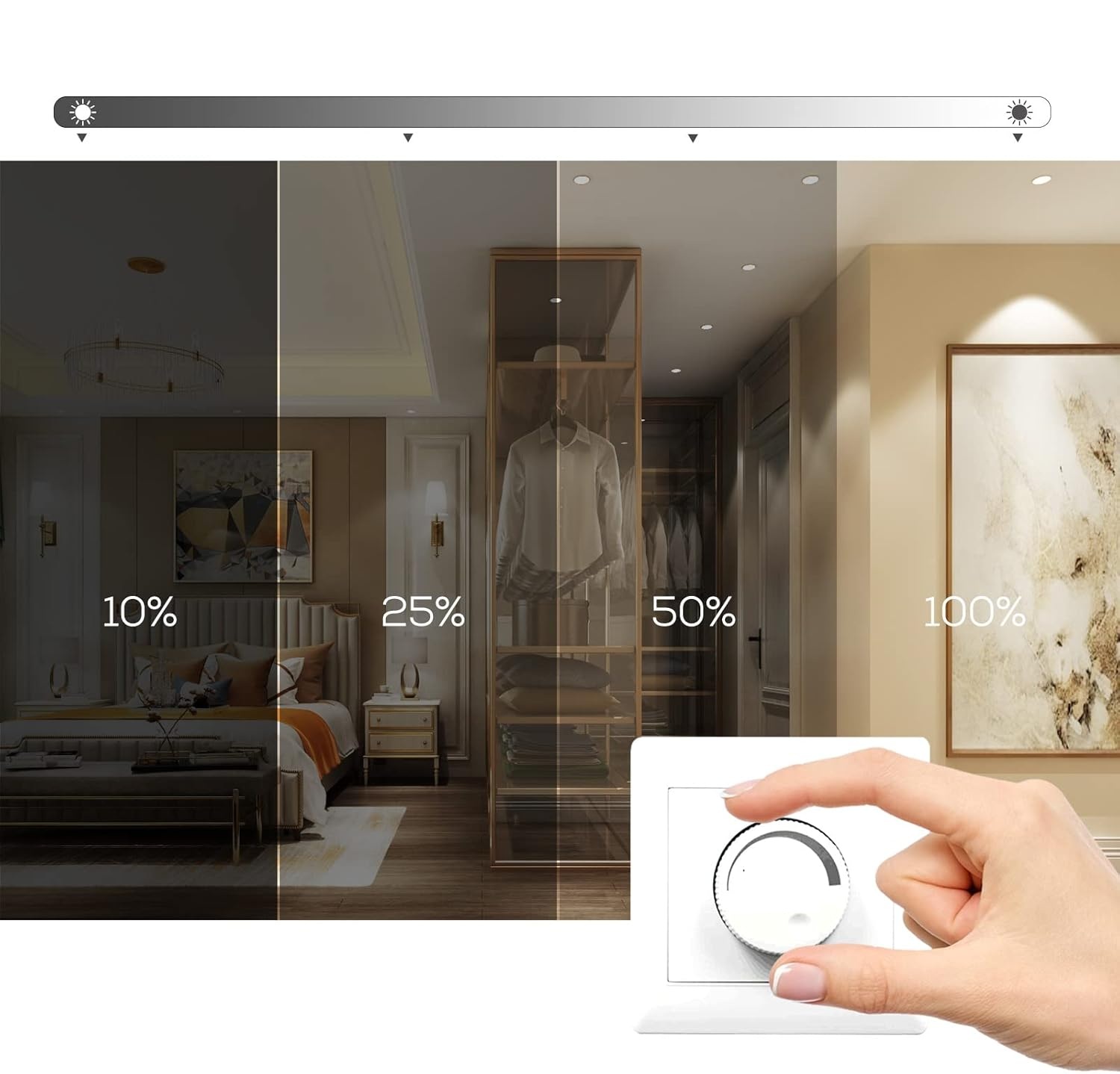 Lampy sufitowe LED wpuszczane 10W z regulacją barwy światła 12 sztuk