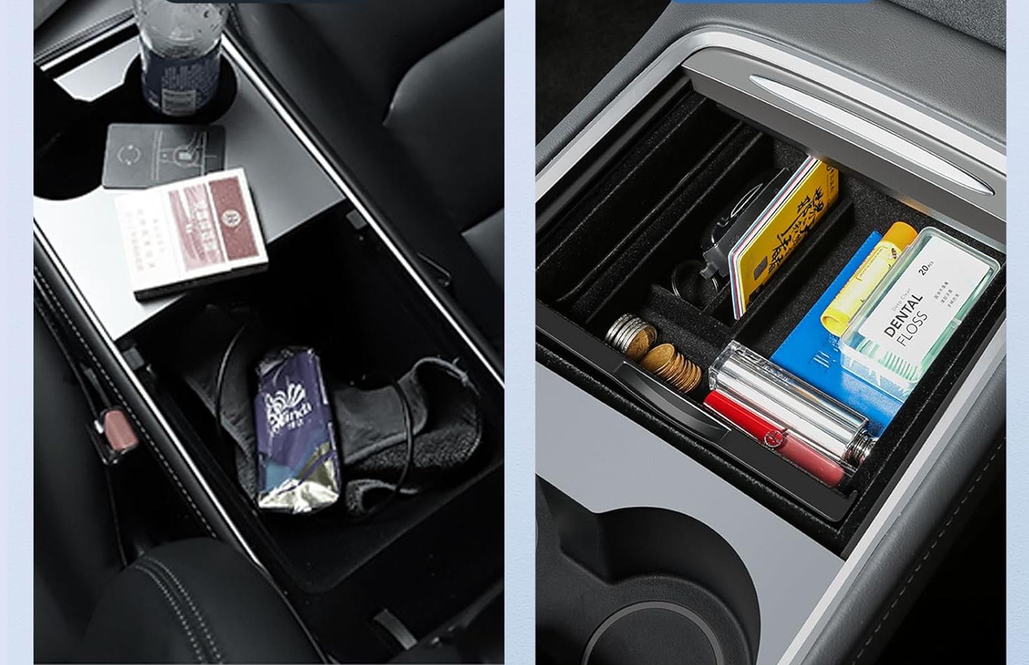 Organizer do konsoli środkowej ShowEv dla Tesla Model 3/Y pudełko 4 szt