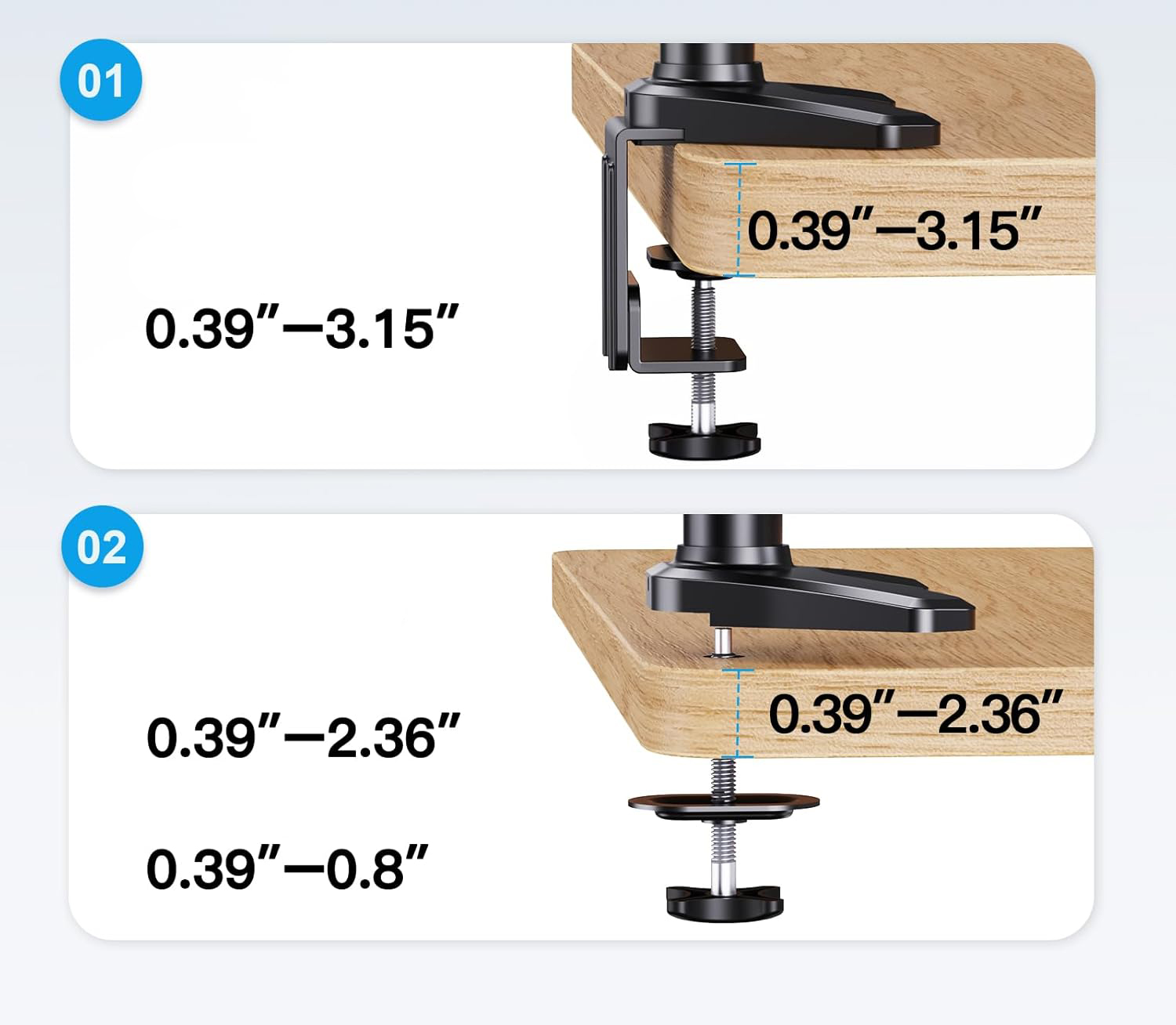 NIEKOMPLETNY Uchwyt na trzy monitory17-32'' srebrny ramię HUANUO HNTS3S