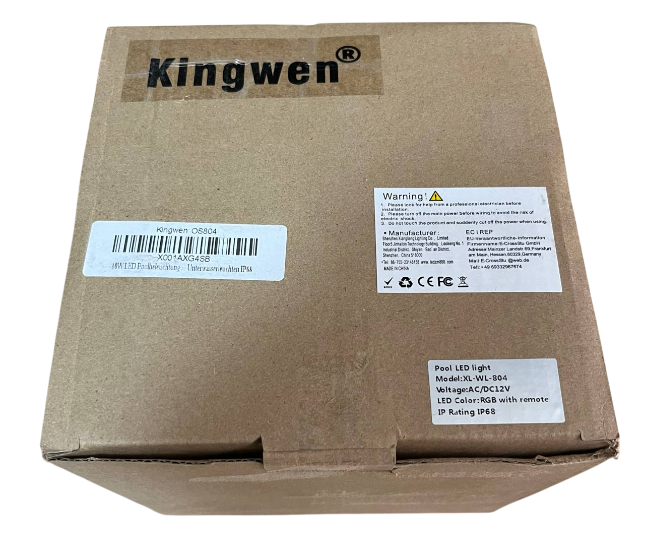 Lampa LED Kingwen 40W RGBW IP68 12V do basenu i akwarium zanurzeniowa