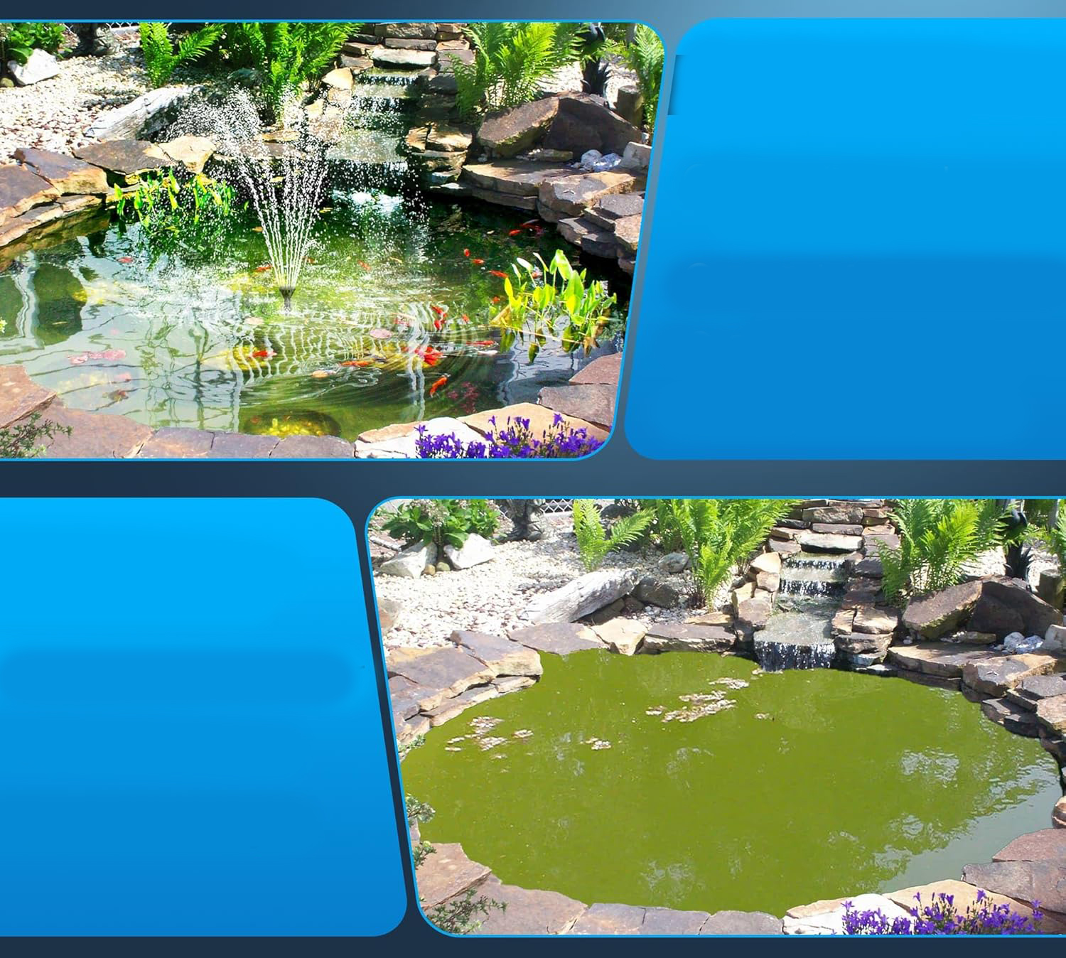 Solarny filtr do stawu z pompą Biling 8W 405L/h z akumulatorem i 10 dyszami