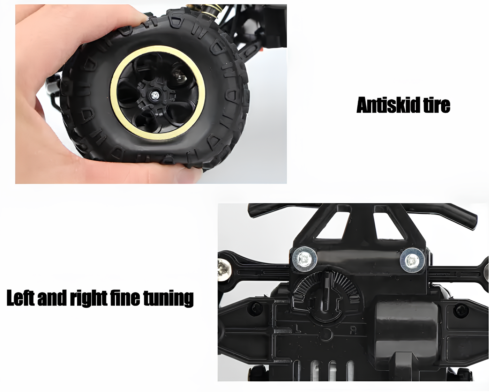 Samochód sterowany radiowo z napędem na wszystkie koła i światłami LED