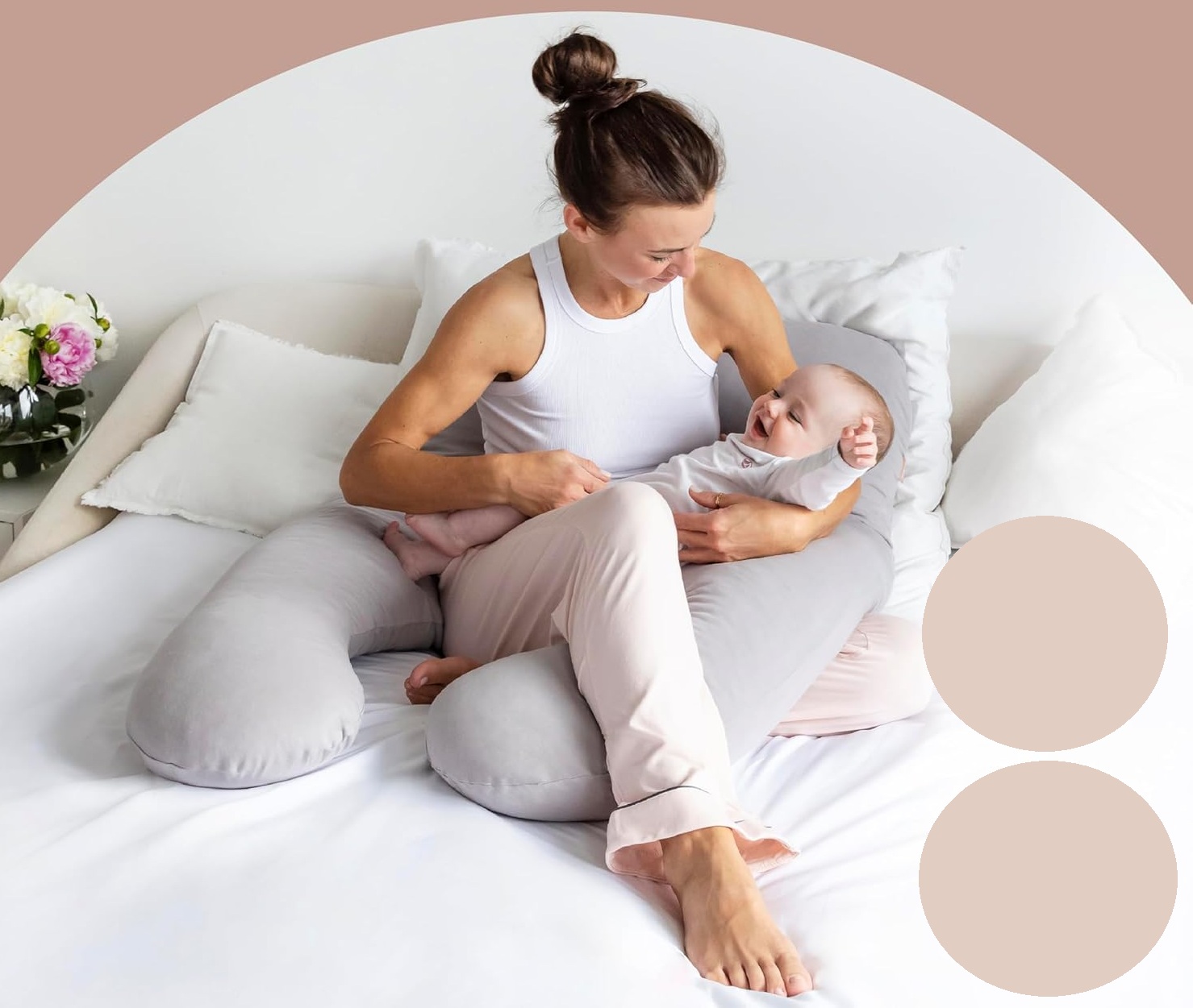 Poduszka ciążowa i do karmienia mimi kalu memory foam z maską do spania